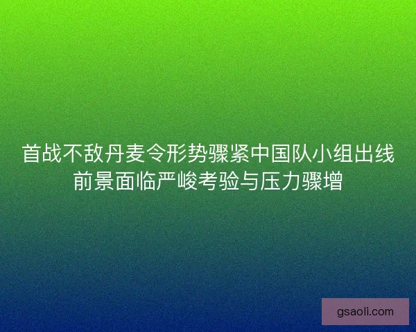 首战不敌丹麦令形势骤紧中国队小组出线前景面临严峻考验与压力骤增