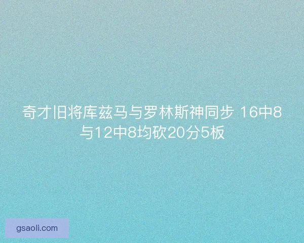 奇才旧将库兹马与罗林斯神同步 16中8与12中8均砍20分5板